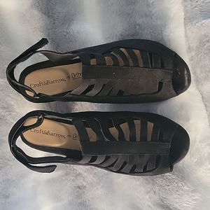 Croft&Barrow Black Suede open toe 2" heels